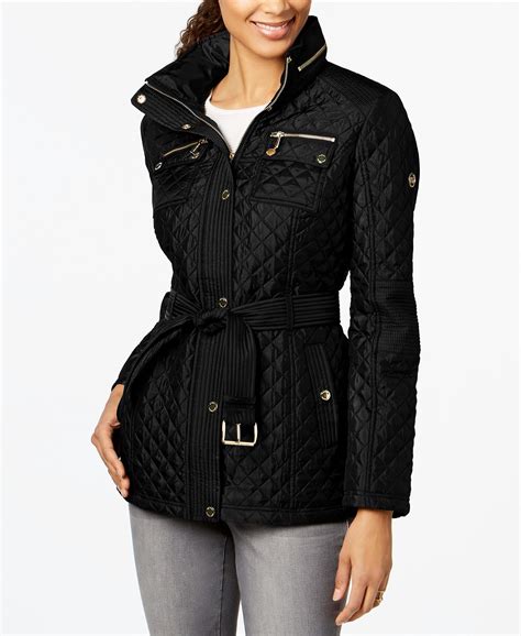 michael kors black quilted|michael kors quilted anorak jacket.